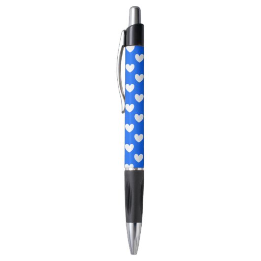 Blaue Polka-Herzen Kugelschreiber (Oberseite (Vertikal))
