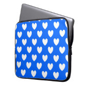 Blaue Polka-Herzen Laptopschutzhülle (Vorderseite Links)