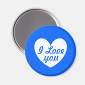 Blaue Polka-Herzen Magnet (Vorderseite/Rückseite)