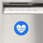 Blaue Polka-Herzen Magnet (In Situ (Geschirrspüler))
