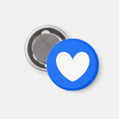 Blaue Polka-Herzen Magnet (Vorderseite/Rückseite)