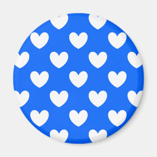 Blaue Polka-Herzen Magnet