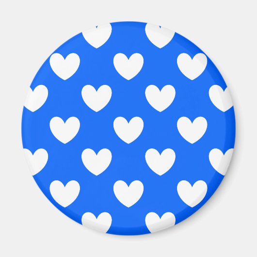 Blaue Polka-Herzen Magnet (Vorne)
