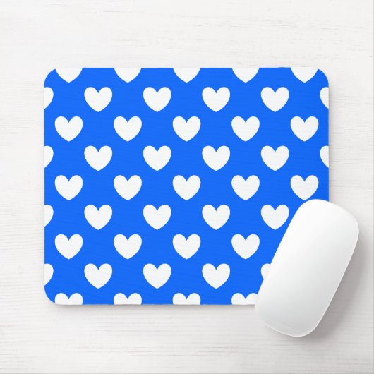 Blaue Polka-Herzen Mousepad (Mit Mouse)