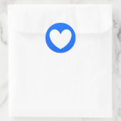 Blaue Polka-Herzen Runder Aufkleber (Tasche)