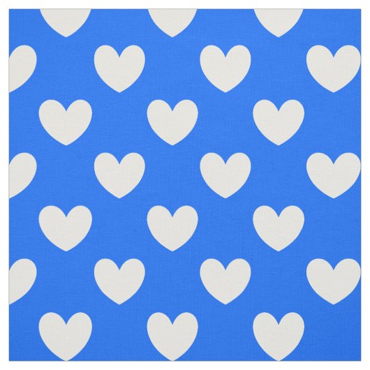 Blaue Polka-Herzen Stoff (Muster)