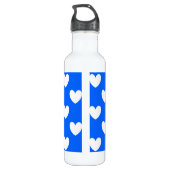 Blaue Polka-Herzen Trinkflasche (Rückseite)