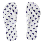 Blaue Polka-Kreuze in Weiß Badesandalen (Fußbett)