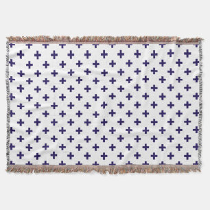Blaue Polka-Kreuze in Weiß Decke