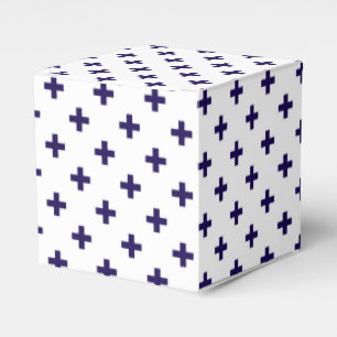 Blaue Polka-Kreuze in Weiß Geschenkschachtel