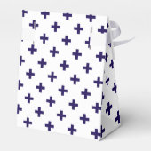 Blaue Polka-Kreuze in Weiß Geschenkschachtel (Rückseite)