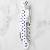 Blaue Polka-Kreuze in Weiß Kellnermesser (Rückseite)