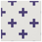 Blaue Polka-Kreuze in Weiß Stoff (Nahaufnahme)