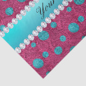 Blaue Polka-Punkt-heißes Rosa-Imitat-Diamanten Seidenpapier (Ausschnitt)