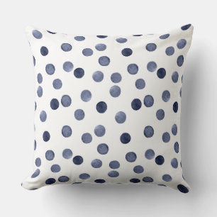 Blaue Polka-Punkt Kissen