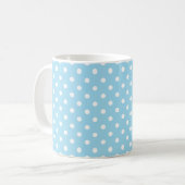 Blaue Polka-Punkt-Retro Art-Tasse Kaffeetasse (Vorderseite Links)