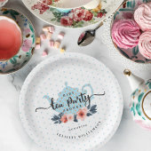 Blaue Polka-Punkt-Vintage Pappteller