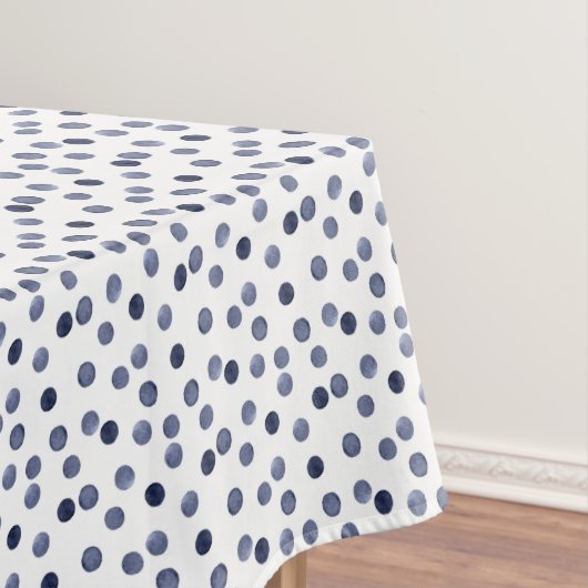 Blaue Polka Punkt Wasserfarbe Tischdecke (Beispiel)