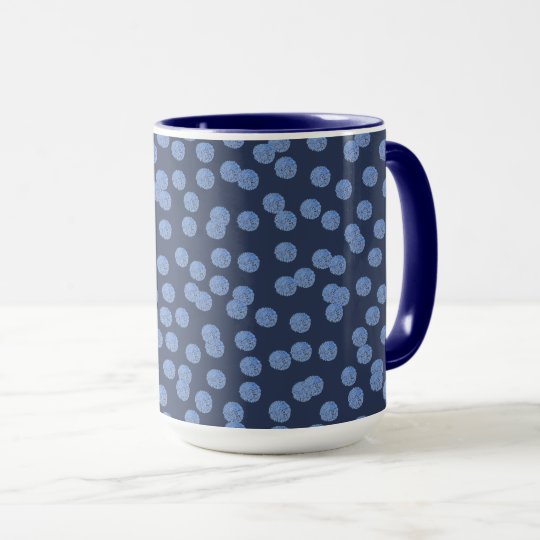 Blaue Polka-Punkte 15 Unze-Wecker-Tasse Tasse