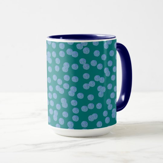 Blaue Polka-Punkte 15 Unze-Wecker-Tasse Tasse