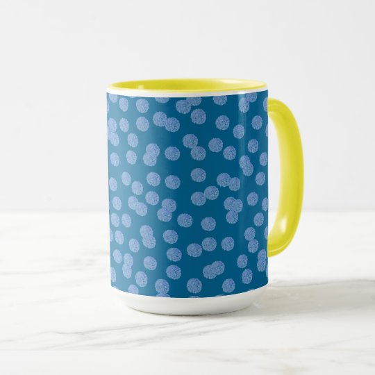 Blaue Polka-Punkte 15 Unze-Wecker-Tasse Tasse