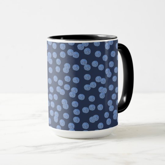 Blaue Polka-Punkte 15 Unze-Wecker-Tasse Tasse