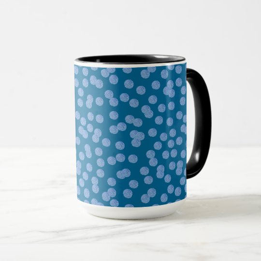 Blaue Polka-Punkte 15 Unze-Wecker-Tasse Tasse