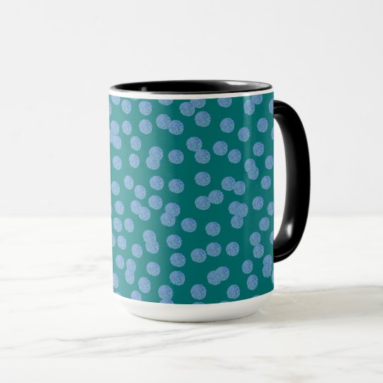 Blaue Polka-Punkte 15 Unze-Wecker-Tasse Tasse