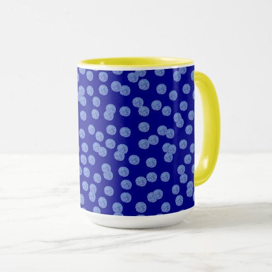 Blaue Polka-Punkte 15 Unze-Wecker-Tasse Tasse