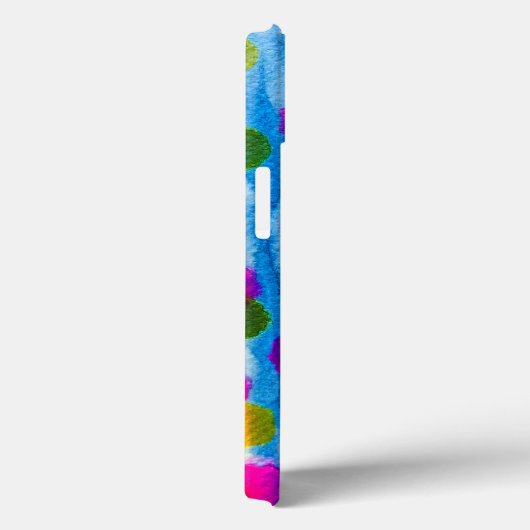 Blaue Polka Punkte Aquarell abstrakt Case-Mate iPhone Hülle (Rückseite / Rechts)