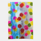 Blaue Polka Punkte Aquarell abstrakt Geschirrtuch (Vertikal)