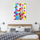 Blaue Polka Punkte Aquarell abstrakt Leinwanddruck (Insitu (Schlafzimmer))