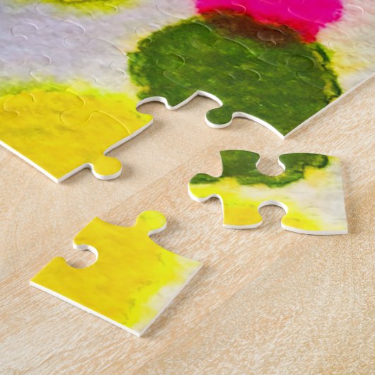 Blaue Polka Punkte Aquarell abstrakt Puzzle (Seite)