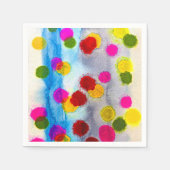 Blaue Polka Punkte Aquarell abstrakt Serviette (Vorderseite)