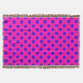 Blaue Polka-Punkte auf Fuchsia Decke (Vorderseite)