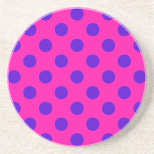 Blaue Polka-Punkte auf Fuchsia Getränkeuntersetzer