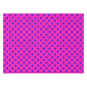 Blaue Polka-Punkte auf Fuchsia Tischdecke (Vorderseite (Horizontal))