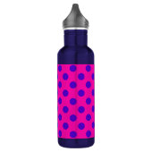 Blaue Polka-Punkte auf Fuchsia Trinkflasche (Links)