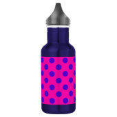 Blaue Polka-Punkte auf Fuchsia Trinkflasche (Links)