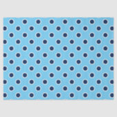 Blaue Polka-Punkte auf hellblauem Tissue Seidenpapier (Vorderseite)