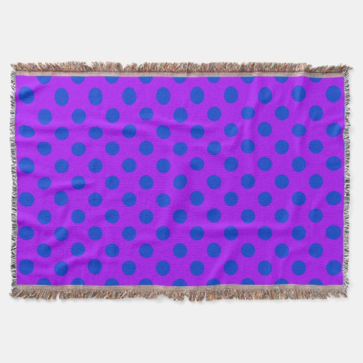 Blaue Polka Punkte auf lila Decke (Vorderseite)