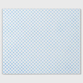 Blaue Polka-Punkte auf Weiß Geschenkpapier (Flach)