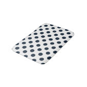 Blaue Polka-Punkte Badematte (Schrägansicht)
