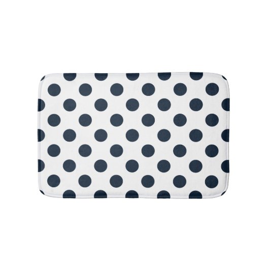 Blaue Polka-Punkte Badematte (Vorderseite)