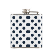 Blaue Polka-Punkte Flachmann (Rückseite)