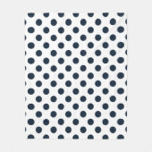 Blaue Polka-Punkte Fleecedecke (Vorderseite)