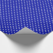 Blaue Polka-Punkte Geschenkpapier (Ecke)