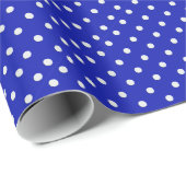 Blaue Polka-Punkte Geschenkpapier (Rolleneckpunkt)