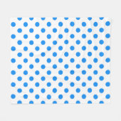 Blaue Polka-Punkte im Hintergrund Fleecedecke (Vorderseite (Horizontal))