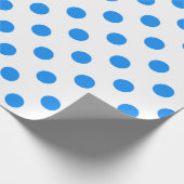 Blaue Polka-Punkte im Hintergrund Geschenkpapier (Ecke)